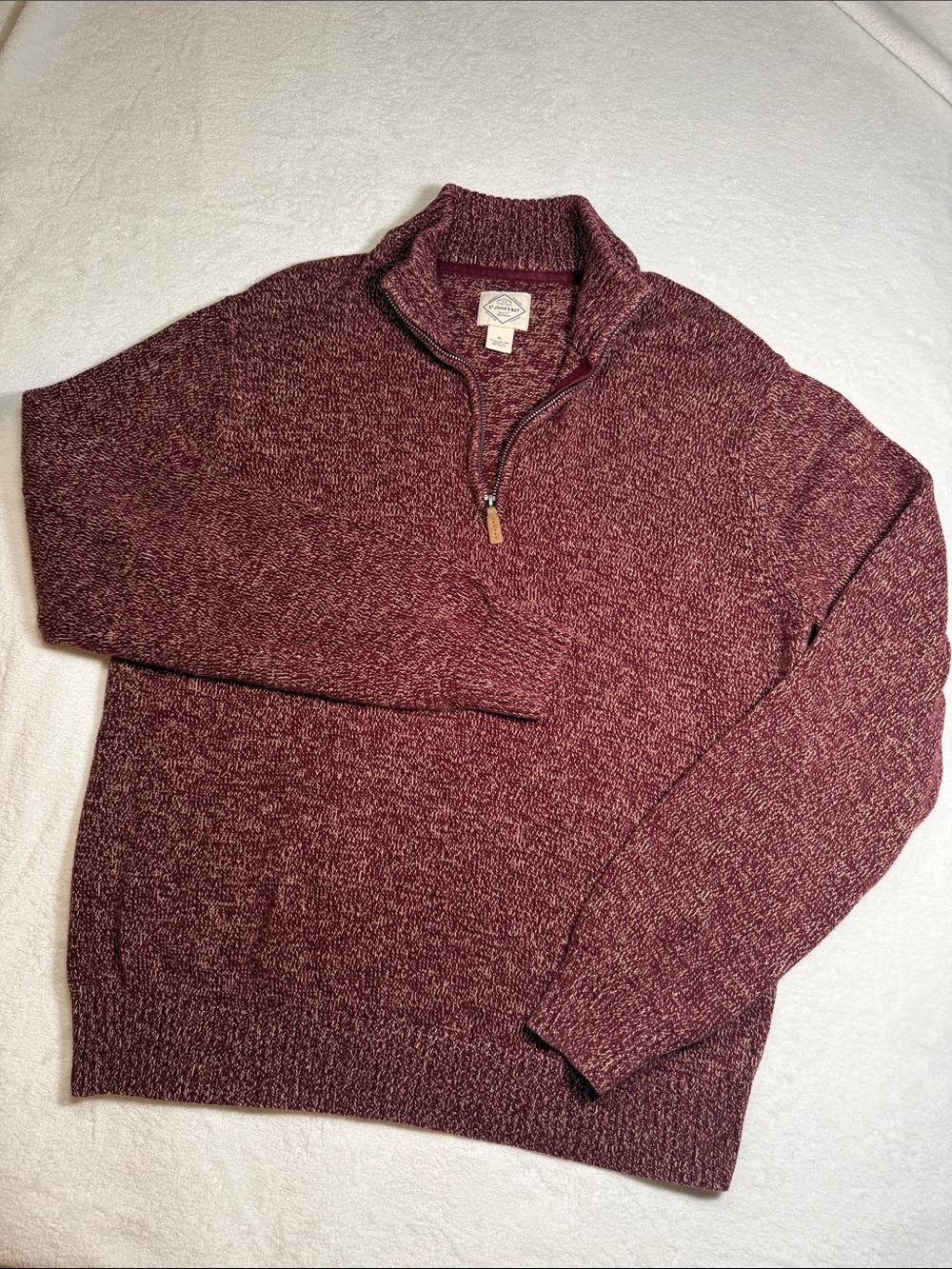 St. John's Bay Marled Wine Half-Zip Sweater